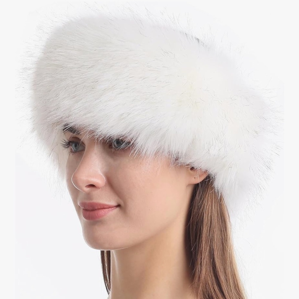 Luxurious White Fur Headband